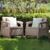 Corfu Duo műrattan kerti fotelek, 2 db, cappuccino 
