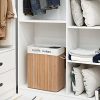 SONGMICS Bambusz Szennyeskosár 2 Rekeszes, 100l-es Natúr (LCB64Y)