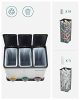 SONGMICS Pedálos Szemetes 45 literes - 3 x 15 literes - Rozsdamentes acél - Ezüst / Fekete (LTB45L)
