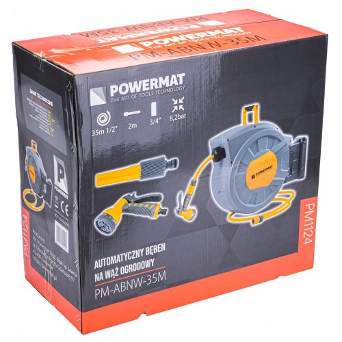 Powermat Automata Kert Tömlőtekercs - Dob kerti tömlővel 35m 1/2" PM-ABNW-35M (PM1124)