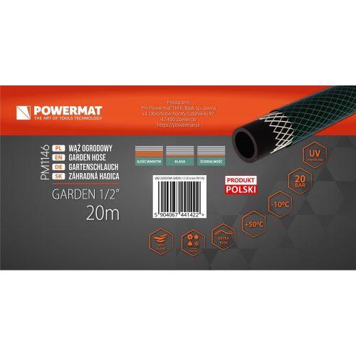 Powermat Kerti tömlő GARDEN 1/2" 20M