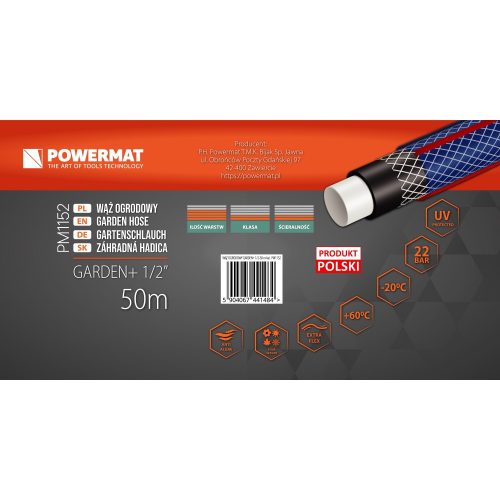 Powermat Kerti tömlő GARDEN+ 1/2" 50m