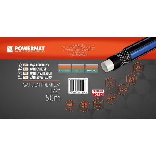 Powermat Kerti Tömlő GARDEN PREMIUM 1/2" 50m