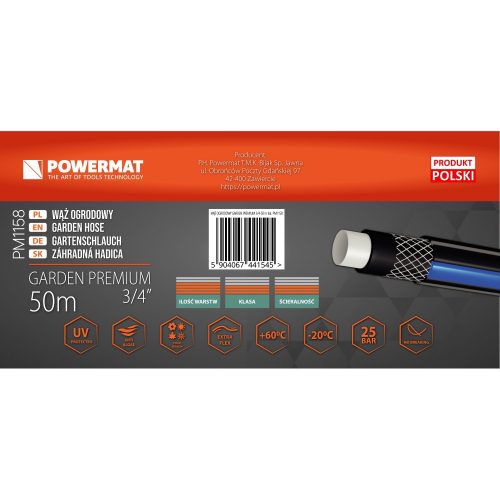Powermat Kerti Tömlő GARDEN PREMIUM 3/4" 50m