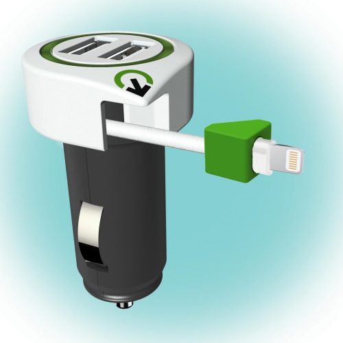 Q2 Power Autós Usb Töltő Triple Usb Car Charger Lightning Connector" Q2"