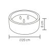 HOME LED-Es Kő-Mécses, 3 LED, Ø20x8cm