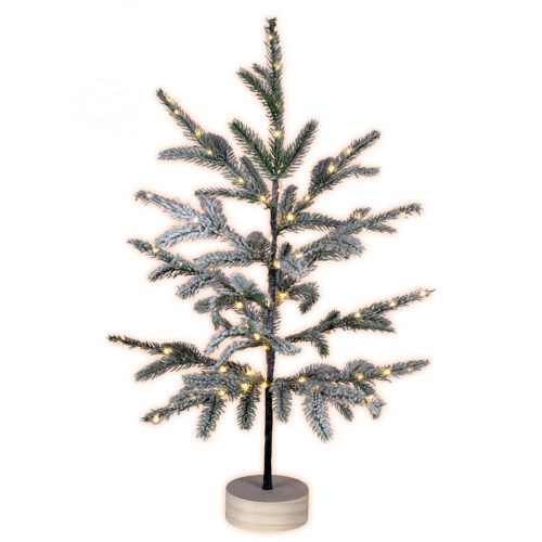 HOME LED-Es Asztali Dísz, Havas Fenyő, 60cm, 80 LED