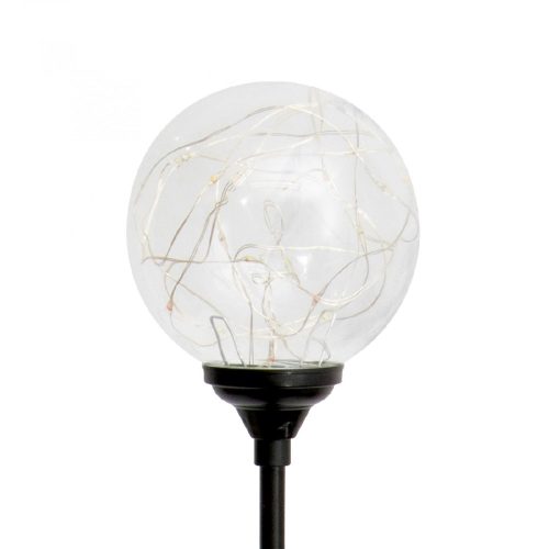 HOME Napelemes Üveggömb Dekoráció Meleg Fehér Micro LED Füzérrel