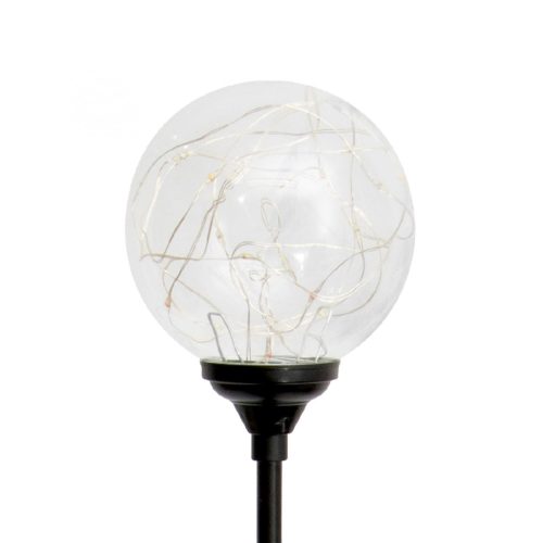 HOME Napelemes Üveggömb Dekoráció Meleg Fehér Micro LED Füzérrel
