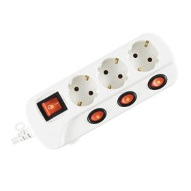 HOME Aljzatonként Kapcsolós 3-As Elosztó, 3m, Fehér