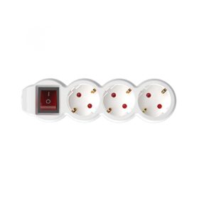 HOME 3as elosztó kapcs 10m, 3x1,5mm2, fehér