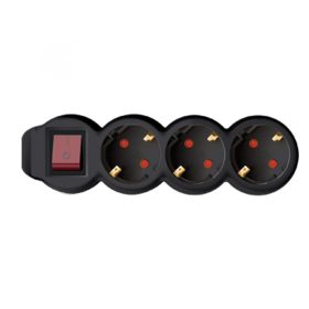 HOME 3as Elosztó Kapcs 3m, 3x1,5mm2, Fekete