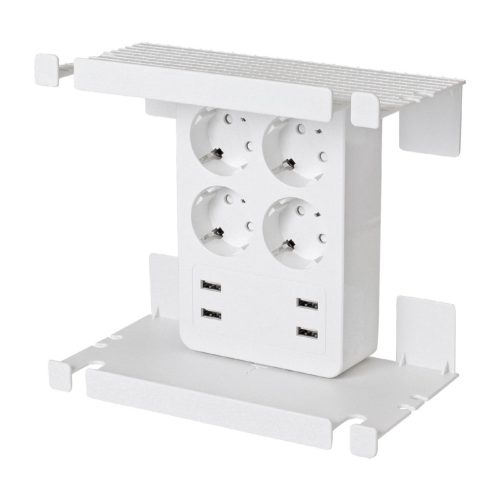 HOME 4 Aljzat, 4 USB Elosztó, Tálcákkal, Fali Csatlakozóaljzatba