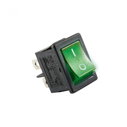 USE Kapcsoló, 250V, 2ák.,Vil.,Zöld
