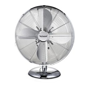   Techwood TVI-335 fém asztali ventilátor, 30 cm-es lapátátmérő, 45 W, 3 sebesség, oszcillálás, hálózati tápellátás