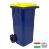 Szemetes Kuka - Hulladékgyűjtő Edény - 120l - Kék Sárga - Tetővel