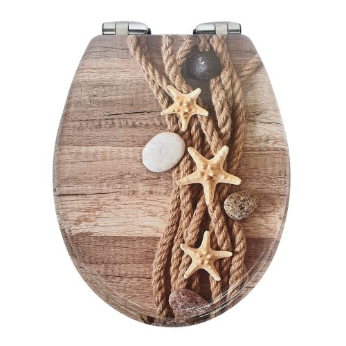 Bath Duck Wc-Ülőke - Mdf - Mintás - Easy Click -  Lecsapódásmentes Zsanérokkal - Rope