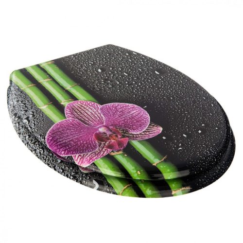 Bath Duck Wc-Ülőke - Mdf - Mintás - Rozsdamentes Acél Zsanérokkal - Bambuszvirág