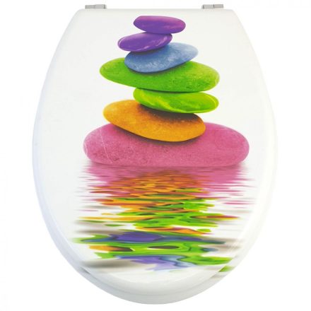 Bath Duck Wc-Ülőke - Mdf - Mintás - Rozsdamentes Acél Zsanérokkal - Color Stone